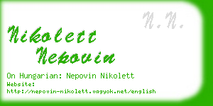 nikolett nepovin business card